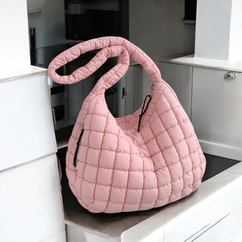 Trendy Pleated Cloud Bag | Soft Nylon Padded Shoulder & Crossbody Bubble Bag | Lightweight Gift for Women | Gift For Her | Luxury Bag