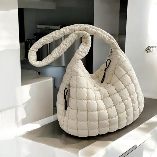 Trendy Pleated Cloud Bag | Soft Nylon Padded Shoulder & Crossbody Bubble Bag | Lightweight Gift for Women | Gift For Her | Luxury Bag