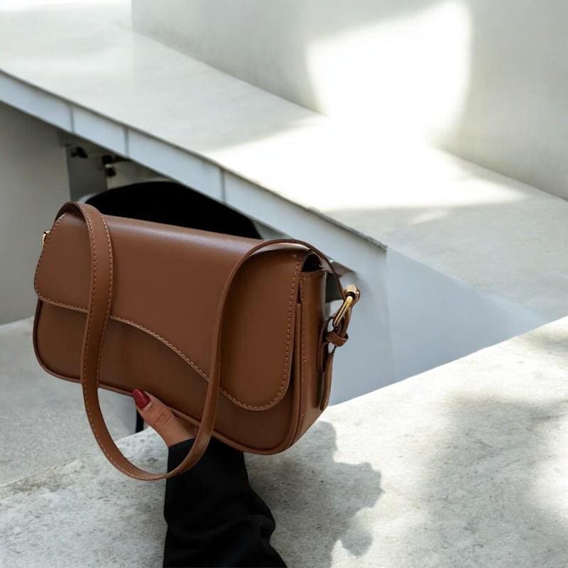 Women's Designer Vintage Shoulder Bag - Small Leather Purse, Women Shoulder Handbag, Fashion Flap Messenger Bag, Feminine Armpit Handbag
