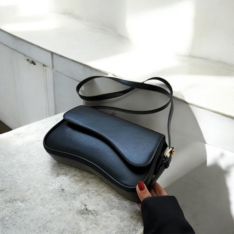 Women's Designer Vintage Shoulder Bag - Small Leather Purse, Women Shoulder Handbag, Fashion Flap Messenger Bag, Feminine Armpit Handbag