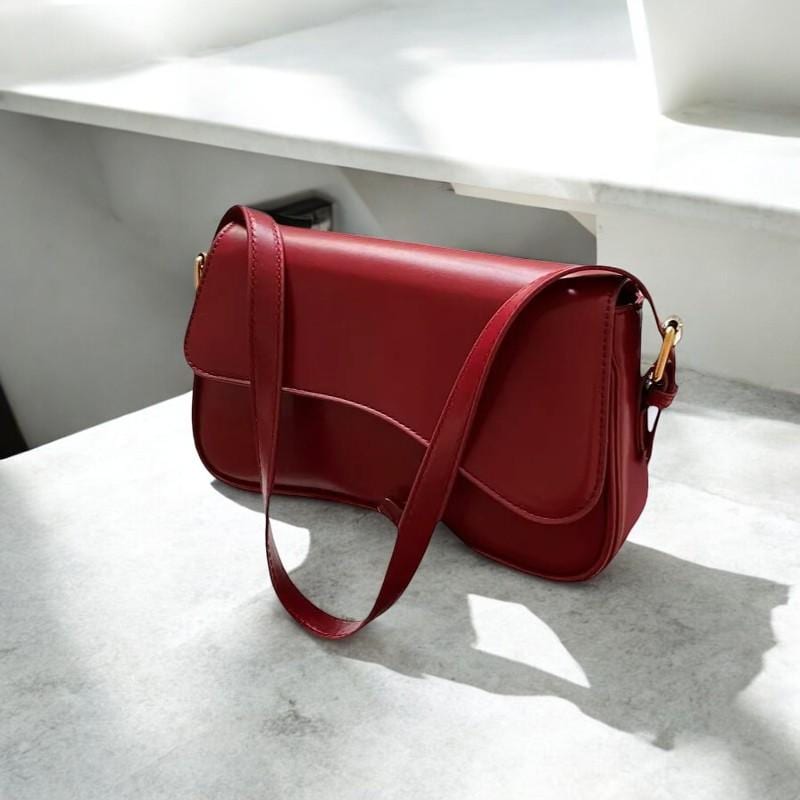 Women's Designer Vintage Shoulder Bag - Small Leather Purse, Women Shoulder Handbag, Fashion Flap Messenger Bag, Feminine Armpit Handbag
