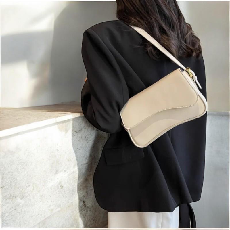 Women's Designer Vintage Shoulder Bag - Small Leather Purse, Women Shoulder Handbag, Fashion Flap Messenger Bag, Feminine Armpit Handbag
