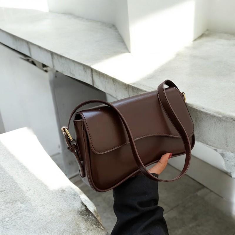 Women's Designer Vintage Shoulder Bag - Small Leather Purse, Women Shoulder Handbag, Fashion Flap Messenger Bag, Feminine Armpit Handbag
