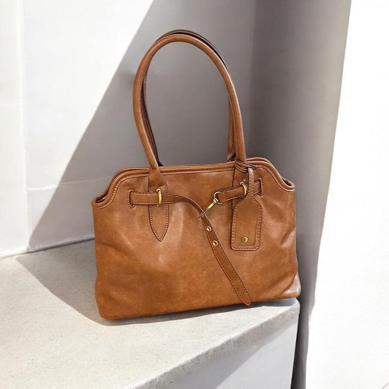 Women's Spring Designer Handbag - Large Leather Y2K Purse, Travel Shoulder Bag, Fashion PU Leather Tote, Y2K Handbag, Feminine Hobo Style