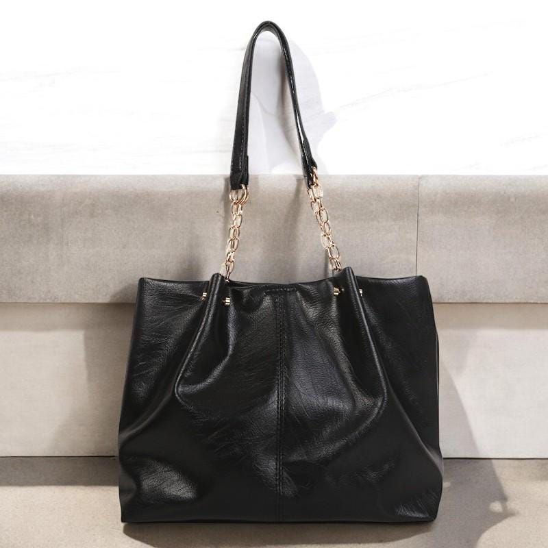 Women's Soft Texture Chain Handbag – Large Capacity Fashionable Purse, Travel Shoulder Bag, Fashion Tote, Messenger Bag, Feminine Hobo Style