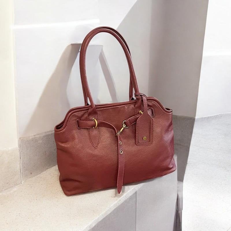 Women's Spring Designer Handbag - Large Leather Y2K Purse, Travel Shoulder Bag, Fashion PU Leather Tote, Y2K Handbag, Feminine Hobo Style