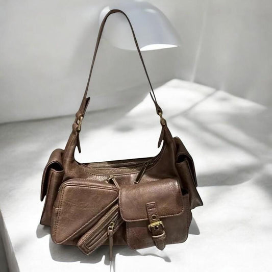 Women's Y2K Shoulder Bag - Large Capacity Handbag, Trendy Underarm Purse, Designer Fashion Bag, Multiple Pockets, Luxury PU Leather Handbag