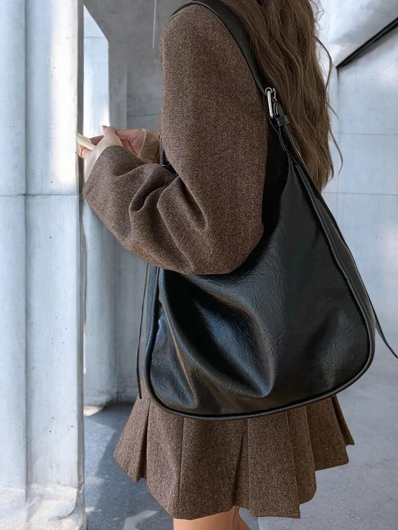 Large Capacity PU Leather Shoulder Bag - Women’s Luxury Handbag, Designer Tote Purse, Crossbody Work Bag, Elegant Everyday Carry Handbag