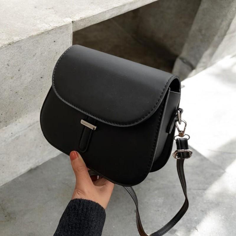 PU Leather Saddle Crossbody Bag - Women's Retro Small Handbag, Semicircle Messenger Purse, Trendy Designer Shoulder Tote, Elegant Clutch Bag
