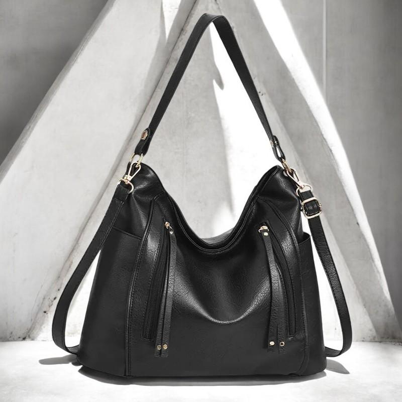 Luxury PU Leather Shoulder Bag - Women’s Large-Capacity Handbag, Vintage Messenger Purse, Fashionable Hobo Tote, Designer Crossbody Bag