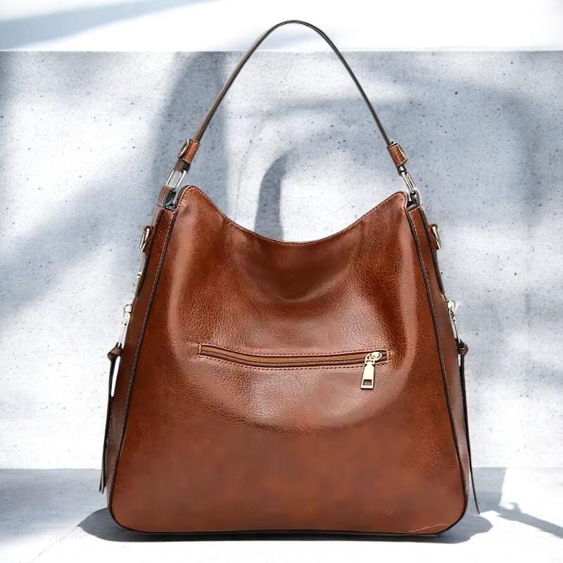 Women's Leather Hobo Bag – Large Capacity Handbag, Fashion Shoulder Tote Purse, Vintage Style Casual Bag for Daily Use, Designer Hand bag
