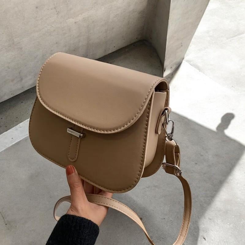 PU Leather Saddle Crossbody Bag - Women's Retro Small Handbag, Semicircle Messenger Purse, Trendy Designer Shoulder Tote, Elegant Clutch Bag