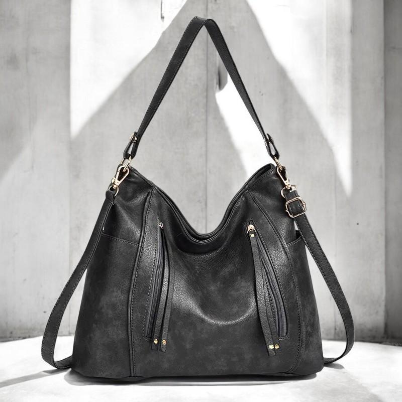Luxury PU Leather Shoulder Bag - Women’s Large-Capacity Handbag, Vintage Messenger Purse, Fashionable Hobo Tote, Designer Crossbody Bag