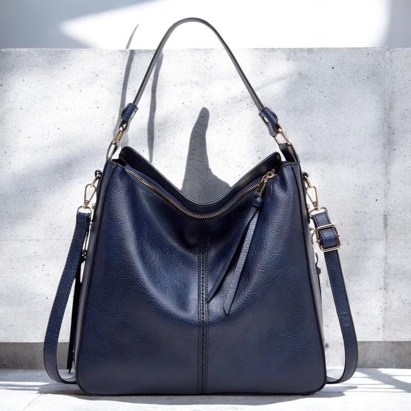 Women's Leather Hobo Bag – Large Capacity Handbag, Fashion Shoulder Tote Purse, Vintage Style Casual Bag for Daily Use, Designer Hand bag