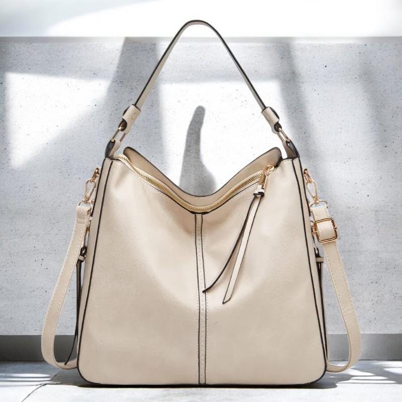Women's Leather Hobo Bag – Large Capacity Handbag, Fashion Shoulder Tote Purse, Vintage Style Casual Bag for Daily Use, Designer Hand bag