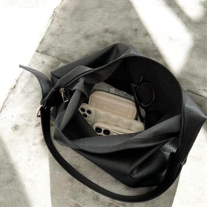 2025 Fashion PU Leather Tote Bag – Women’s Large Capacity Shoulder Bag, Trendy Handbag, Simple Everyday Purse, Elegant Messenger Bag