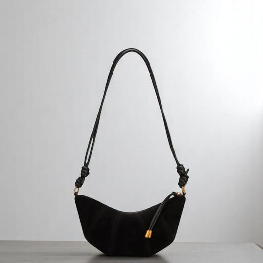 Velvet Shoulder Bag – Soft 2025 Crossbody Handbag for Women, Solid Color Zipper Purse, Fashionable Western Style PU Tote Bag