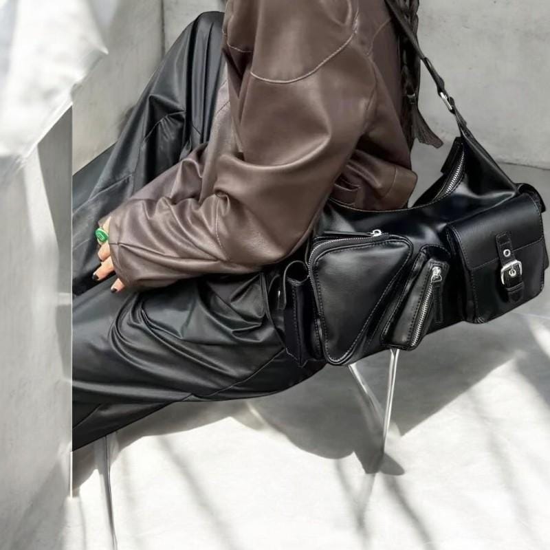 Women's Y2K Shoulder Bag - Large Capacity Handbag, Trendy Underarm Purse, Designer Fashion Bag, Multiple Pockets, Luxury PU Leather Handbag