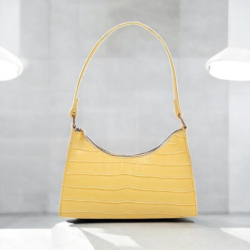 Women's Retro Crocodile Pattern Shoulder Bag - Fashion Chain Handbag, Travel Shoulder Bag, Casual PU Leather Tote, Elegant Solid Color Purse