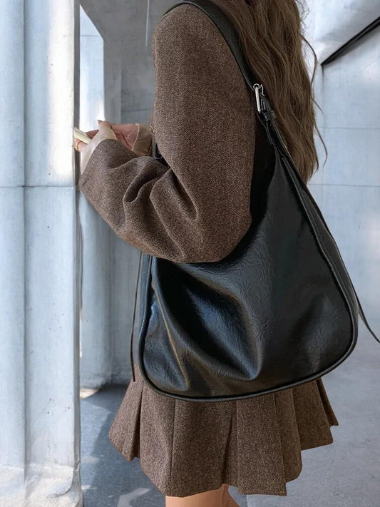 Large Capacity PU Leather Shoulder Bag - Women’s Luxury Handbag, Designer Tote Purse, Crossbody Work Bag, Elegant Everyday Carry Handbag