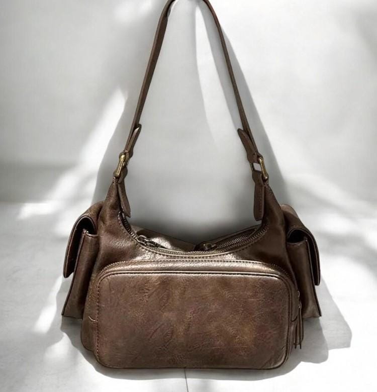 Women's Y2K Shoulder Bag - Large Capacity Handbag, Trendy Underarm Purse, Designer Fashion Bag, Multiple Pockets, Luxury PU Leather Handbag