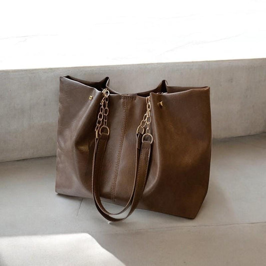 Women's Soft Texture Chain Handbag – Large Capacity Fashionable Purse, Travel Shoulder Bag, Fashion Tote, Messenger Bag, Feminine Hobo Style